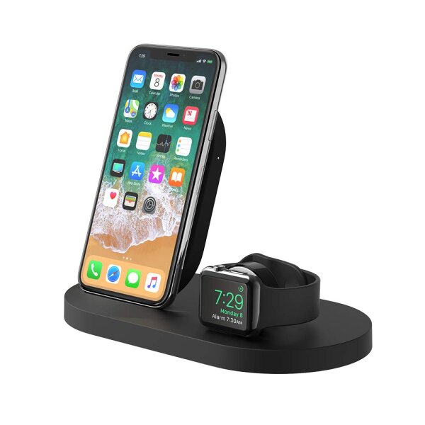 Belkin BOOST UP Wireless Charging Dock - Kabelloses Ladegerät + AC-Netzteil (USB) Schwarz