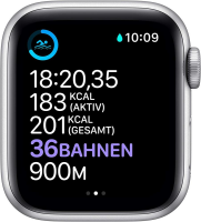 Apple Watch Series 6 GPS + Cellular, 44mm Silver Aluminium Case with White Sport Band - Regular