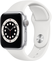 Apple Watch Series 6 GPS, 40mm Silver Aluminium Case with White Sport Band - Regular