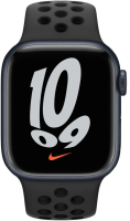 Apple Watch Nike Series 7 GPS + Cellular 45mm Aluminium Mitternacht mit Sportarmband anthrazit/schwarz