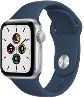 Apple Watch SE GPS 44mm silber mit Sportarmband abyssblau