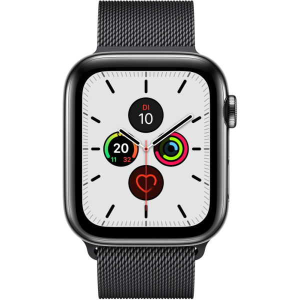 Apple Watch Series 5 GPS Cellular 44mm Edelstahl spaceschwarz Milanaise Armband spaceschwarz
