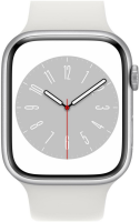 Apple Watch Series 8 (GPS + Cellular) 45mm Aluminium silber/ weiß