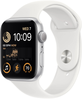 Apple Watch SE (2.Gen) 2022 GPS 44mm silber/weiß
