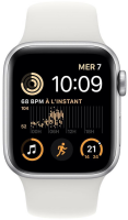 Apple Watch SE (2.Gen) 2022 GPS 44mm silber/weiß