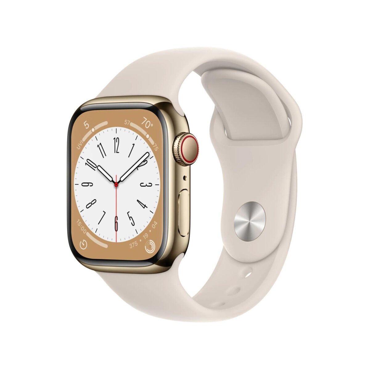 Apple Watch Series 8 (GPS + Cellular) 41mm Edelstahl gold/Polarstern, 645,00 € Apple Watch Series 8 (GPS + Cellular) 41mm Edelstahl gold/Polarstern, 645,00 €
