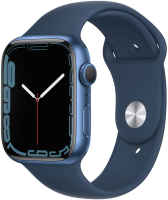 Apple Watch Series 7 GPS 41mm Aluminium blau mit Sportarmband abyssblau