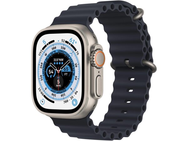 Apple Watch Ultra 49mm Titan GPS + Cellular Ocean Armband Mitternacht