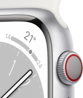 Apple Watch Series 8 (GPS + Cellular) 45mm Aluminium silber/ weiß