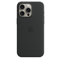 Apple Silikon Case iPhone 15 Pro Max mit MagSafe (schwarz)