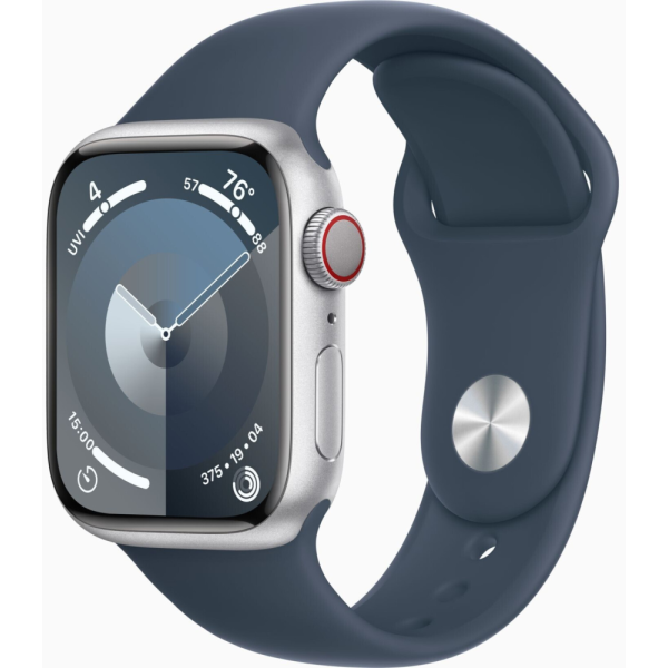 Apple Watch Series 9 (GPS + Cellular) 41mm Aluminium silber/sturmblau S/M