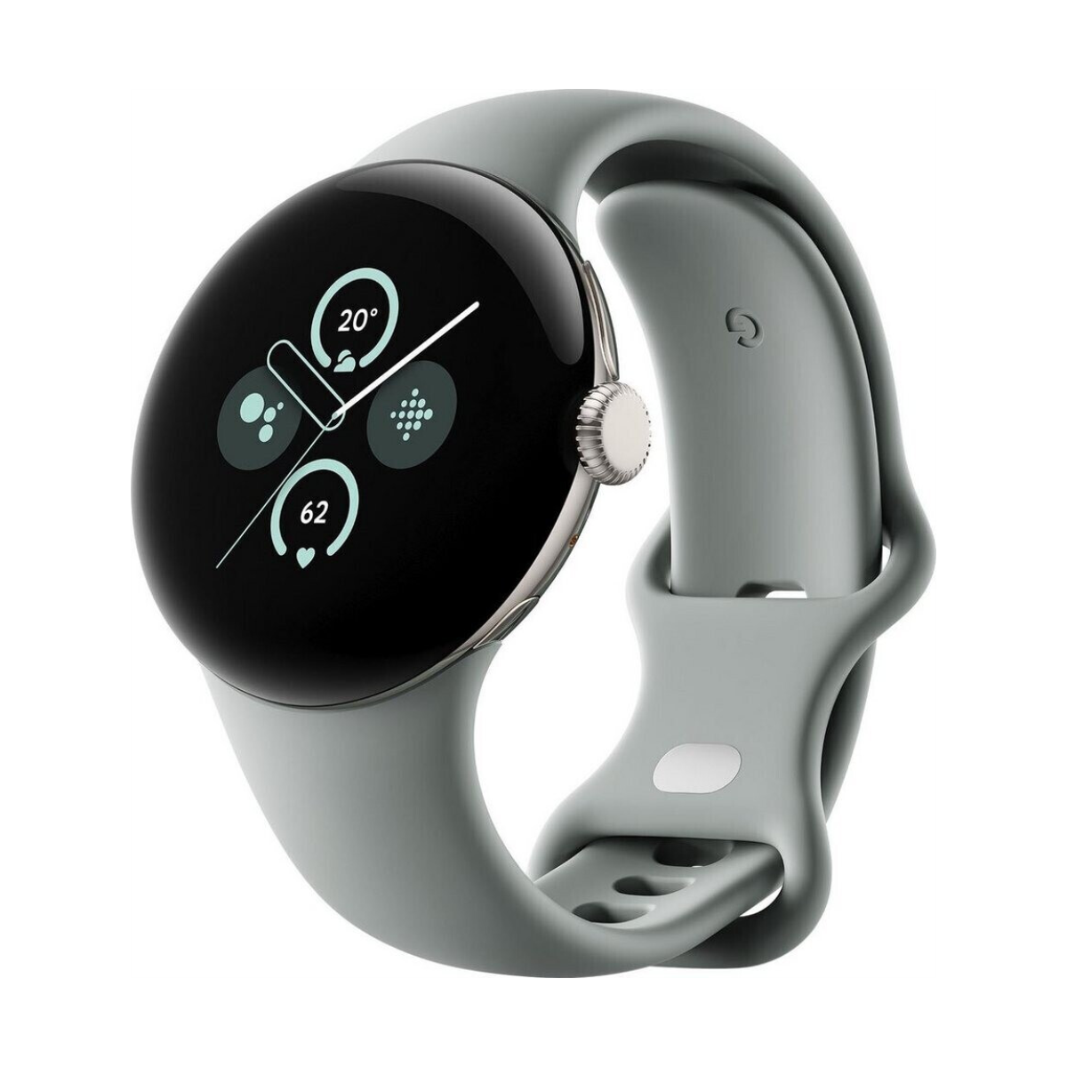 Google Pixel Watch 2 Champagne Gold mit Sportarmband Hazel Wi-Fi 