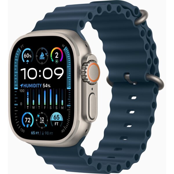Apple Watch Ultra 2 49mm Titan GPS + Cellular Ocean Armband blau