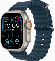 Apple Watch Ultra 2 49mm Titan GPS + Cellular Ocean Armband blau