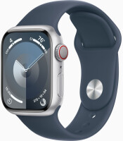 Apple Watch Series 9 (GPS + Cellular) 45mm Aluminium silber/sturmblau M/L