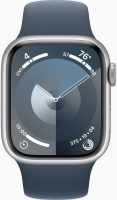 Apple Watch Series 9 (GPS + Cellular) 45mm Aluminium silber/sturmblau M/L