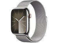 Apple Watch Series 9 GPS + Cellular 45mm Edelstahl silber Milanaise-Armband silber