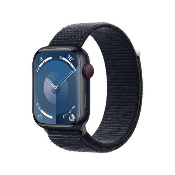 Apple Watch Series 9 (GPS + Cellular) 45mm Aluminium Mitternacht Sport Loop