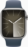 Apple Watch Series 9 GPS + Cellular 41mm Edelstahl silber/sturmblau M/L