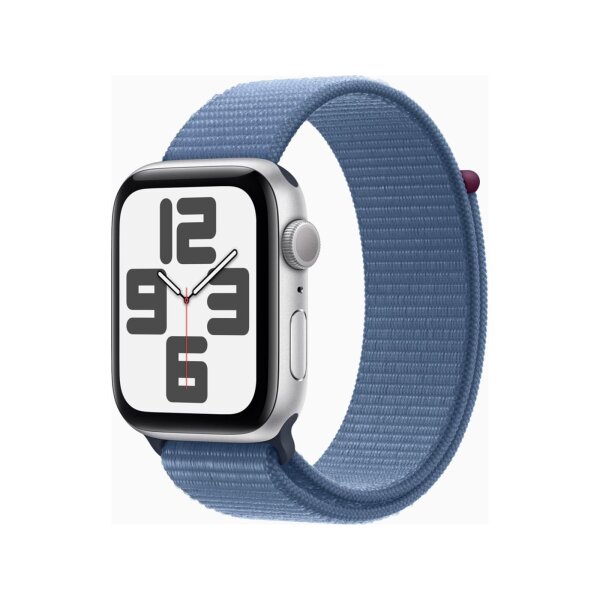 Apple Watch SE (2.Gen) GPS 44mm Aluminium silber Sport Loop winterblau (2023)