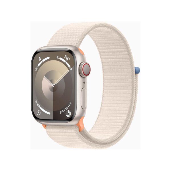 Apple Watch Series (9 GPS + Cellular) 41mm Aluminium Polarstern Sport Loop