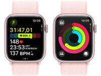 Apple Watch Series 9 GPS + Cellular 41mm Aluminium silber Sport Loop hellrosa