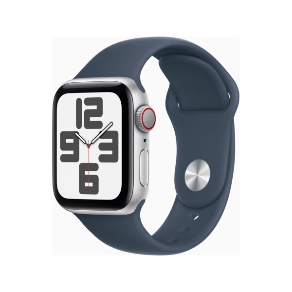 Apple Watch SE (2.Gen) GPS + Cellular 40mm Aluminium silber/sturmblau M/L (2023)