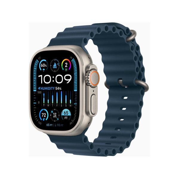 Apple Watch Ultra 2 49mm Titan GPS + Cellular Ocean Armband blau