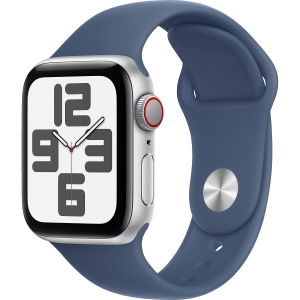 Apple Watch SE (2.Gen) 2022 (GPS + Cellular) 40mm silber/blau(Denim) S/M