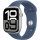 Apple Watch Series 10 (GPS + Cellular) 46mm Aluminium silber/blau(Denim) M/L