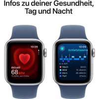 Apple Watch SE (2.Gen) GPS + Cellular 44mm Aluminium silber/blau(Denim) M/L (2024)