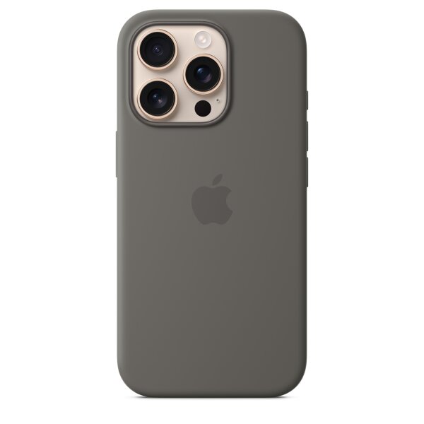 Apple iPhone 16 Pro Silikon Case MagSafe steingrau