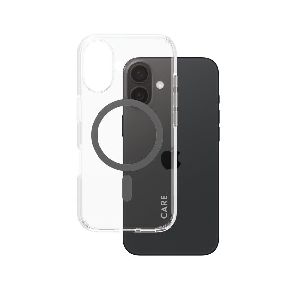 CARE iPhone16 ClearCase Schwarz MagSafe