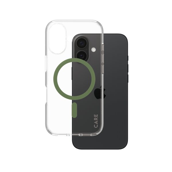 CARE iPhone16 ClearCase Grün MagSafe