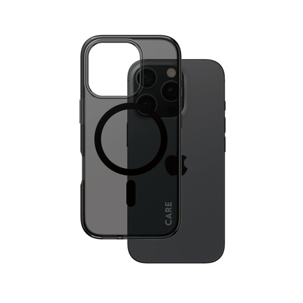 CARE iPhone16 Pro Clear Case Smokey Schwarz MS