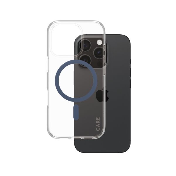 CARE iPhone16 Pro Clear Case Blau MagSafe