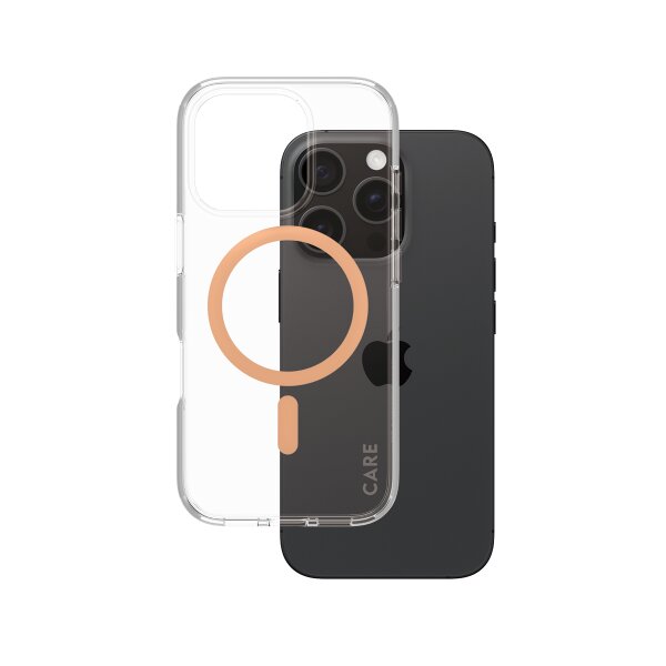 CARE iPhone16 Pro Clear Case Peachy MagSafe