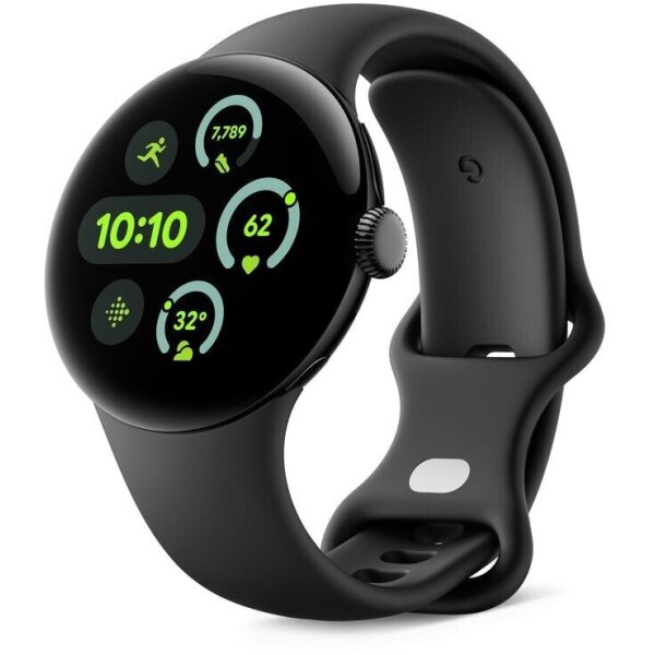 Google Pixel Watch 3 (LTE) 45mm Matte Black mit Sportarmband Obsidian
