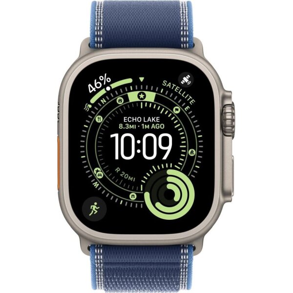 Apple Watch Ultra 3 49mm Titan Natur (GPS + Cellular) Trail Loop Blau/Hellblau M/L