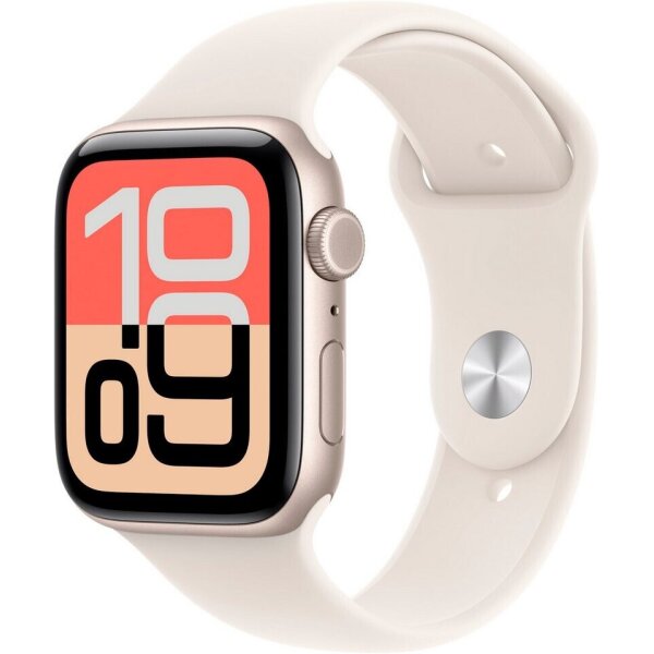 Apple Watch SE 3 (GPS + Cellular) 44mm Aluminium Polarstern Sportarmband S/M