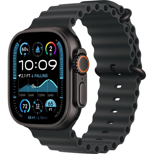 Apple Watch Ultra 2 49mm Titan Schwarz GPS + Cellular Ocean Armband schwarz