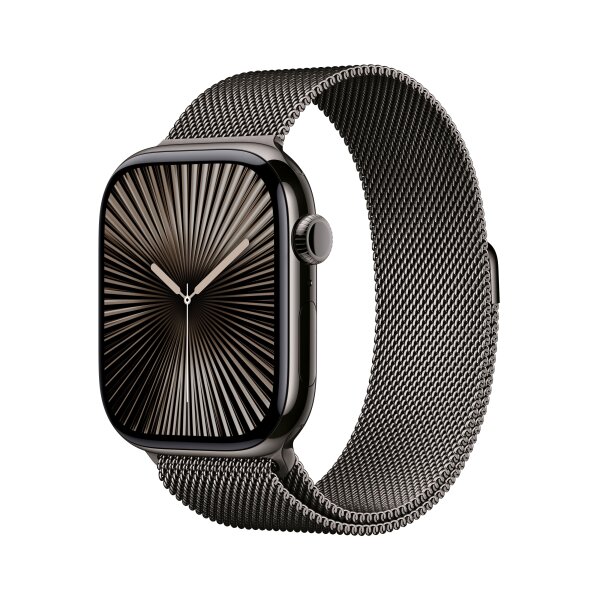 Apple Watch Series 10 (GPS + Cellular) 46mm Titan Slate Milanese Schiefer M/L