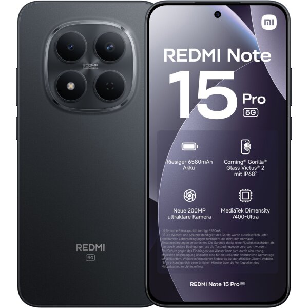 Xiaomi Redmi Note 15 Pro 5G 256GB schwarz