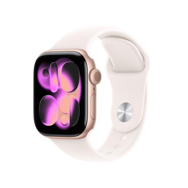 Apple Watch Series 11 (GPS + Cellular) 42mm Aluminium Rosegold/Blassrosa S/M