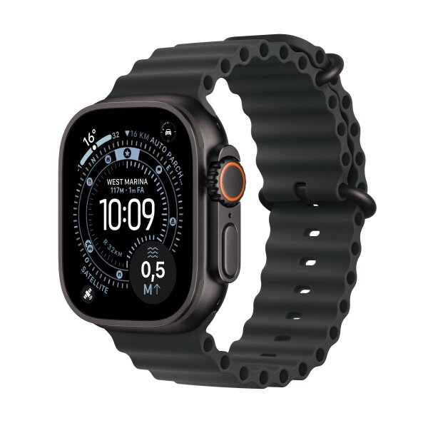 Apple Watch Ultra 3 49mm Titan Schwarz GPS + Cellular Ocean Armband schwarz